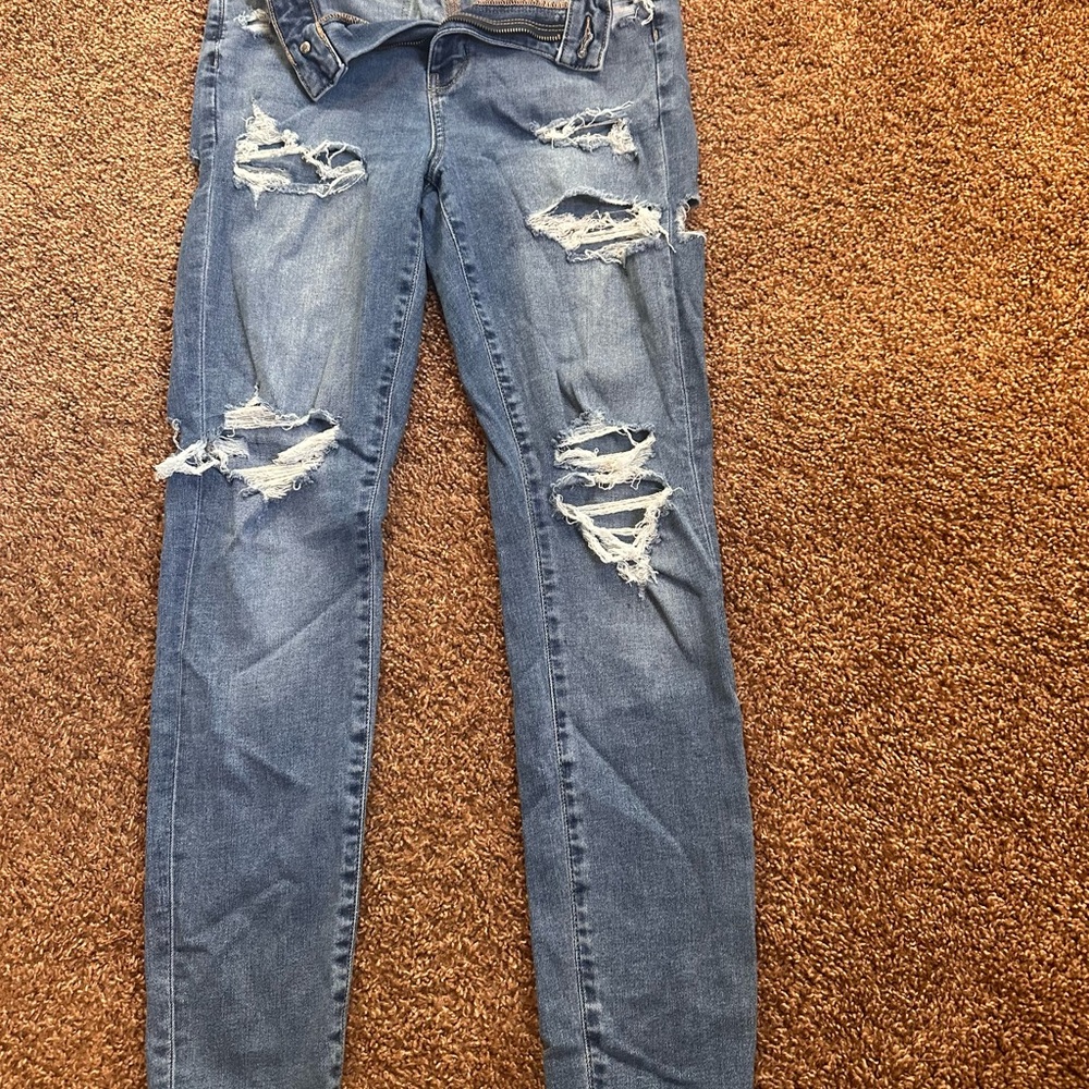 American Eagle Outfitters Ripped Blue Skinny Jeans